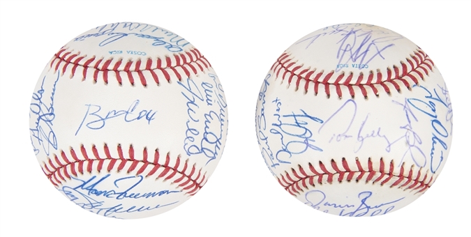 1991 World Series Signed Baseball Lot of (2) Including Braves 30 Signature and Twins 27 Signature World Series Baseballs (Beckett PreCert)